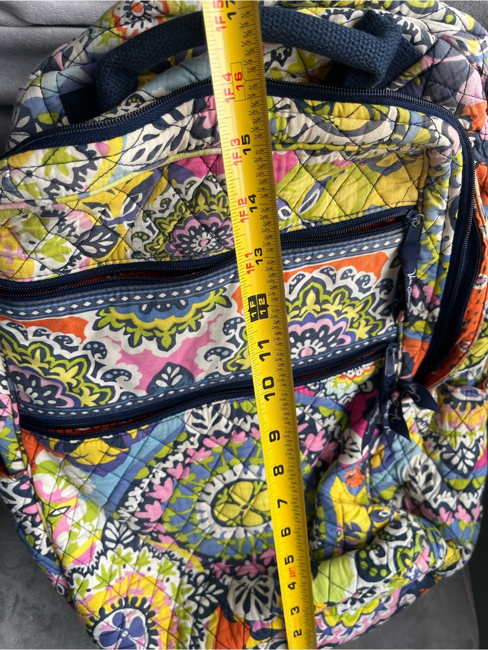 Quilted Multi-Color Floral Backpack - Picture 7 of 8